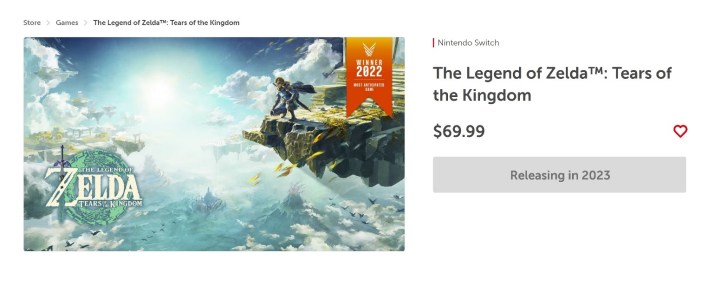 Zelda Tears of the Kingdom price 70