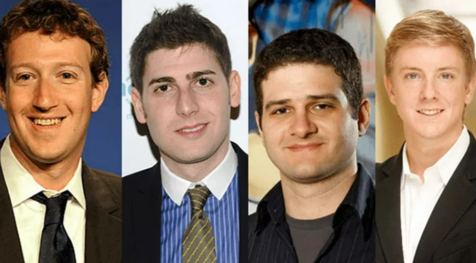 Mark Zuckerberg, Eduardo Saverin, Dustin Moskovitz and Chris Hughes, creators of Facebook.