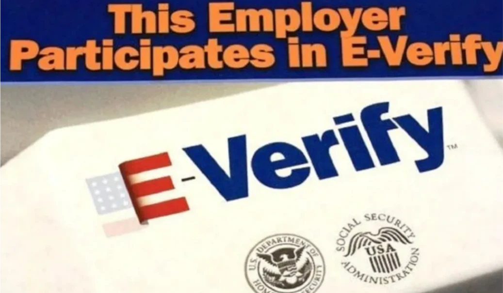 E-Verify is the federal program to verify that a person has a work permit in the US.