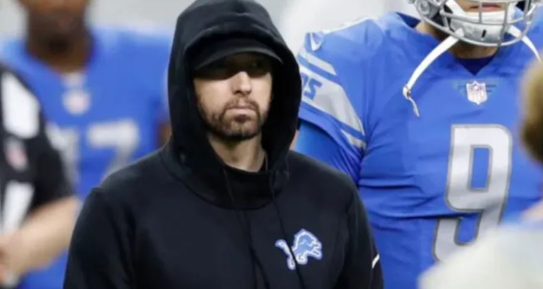 Eminem at one of the Detroit Lions games.