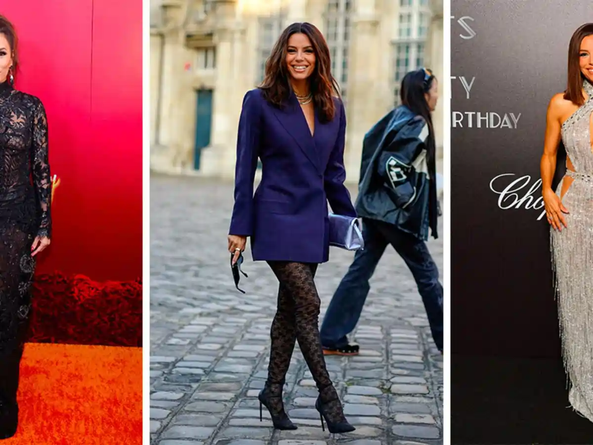 Eva Longoria’s Stylish Looks: Pantsless, See-through Dresses, and Trendy Suits