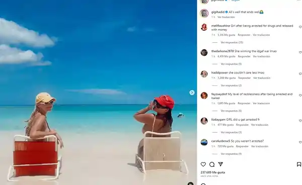 Gigi Hadid Caught with Drugs in Cayman Islands! 2 Gigi Hadid is already basking in the Cayman Islands sun Photo