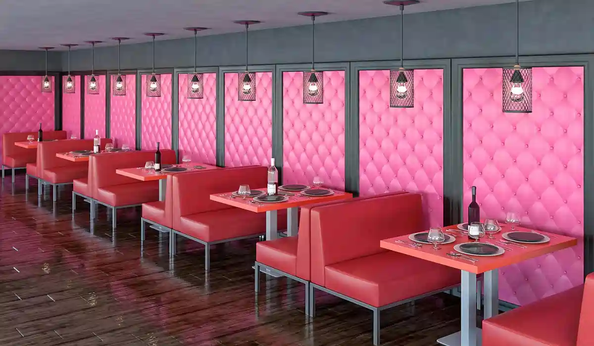 sleek modern restaurant booths