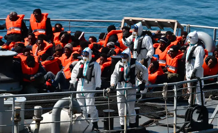 Boat with migrants Malta