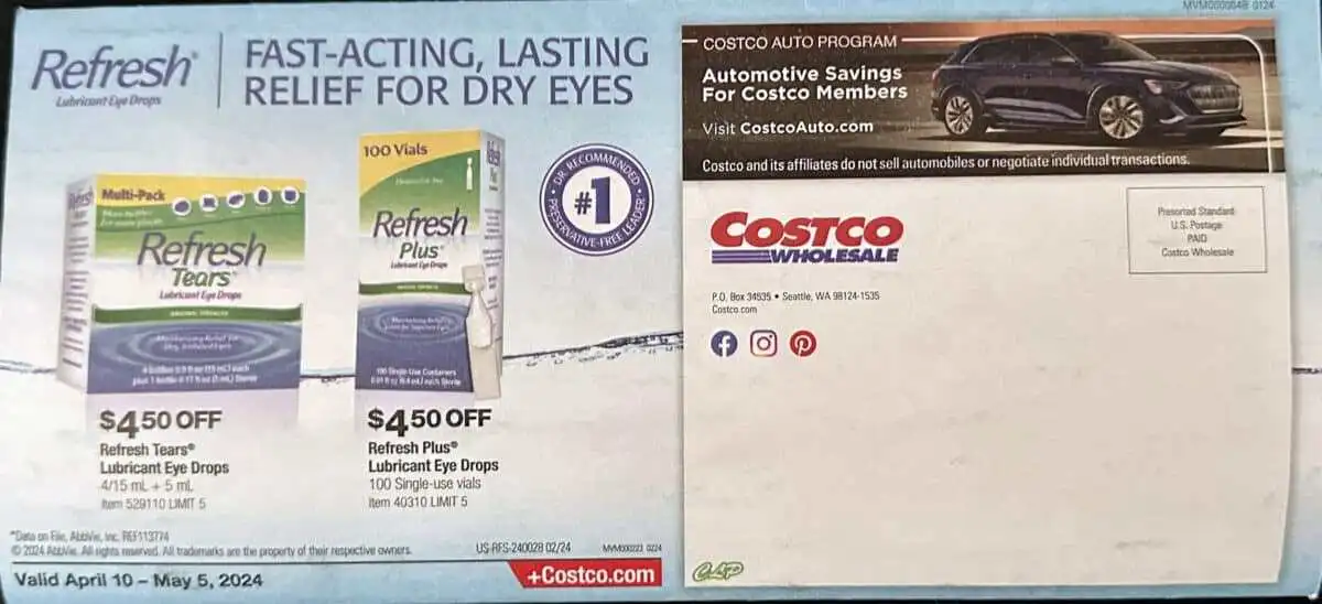 Costco April 2024 Coupon Book Cover Back