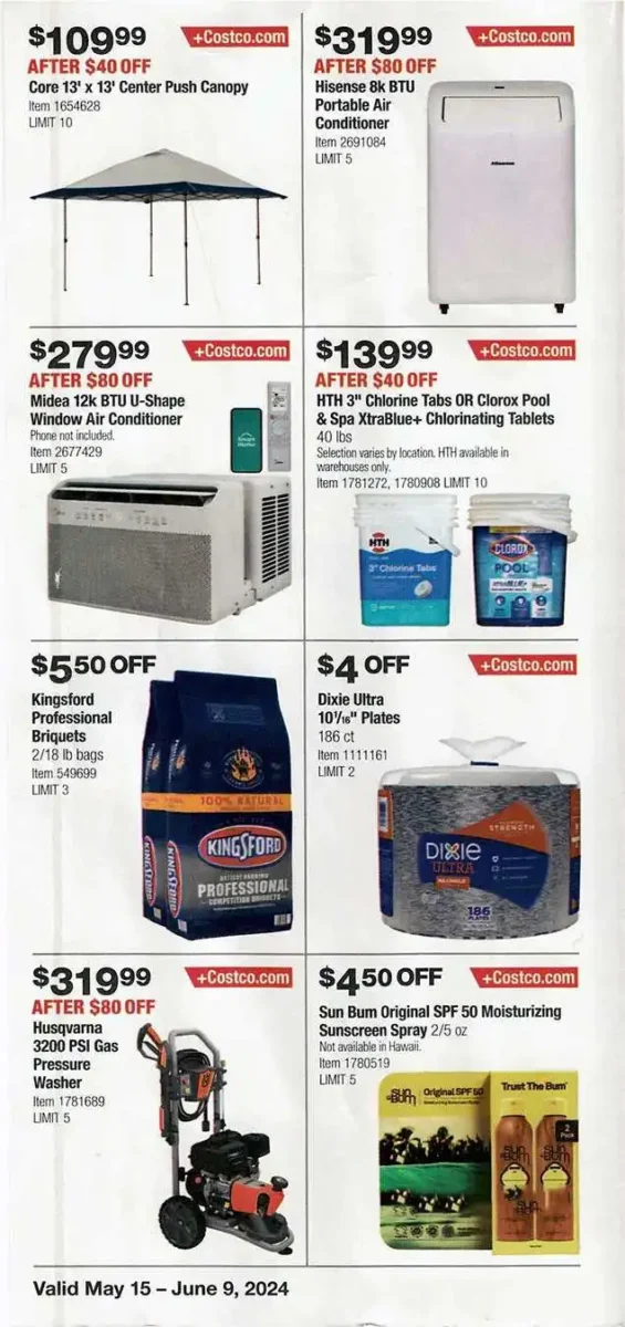 Costco May 2024 Coupon Book Page 1