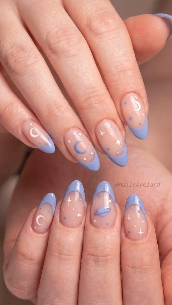 Almond Nails That Look Like They Were Painted By Celestial Angels 💅🏻 almondnails nailinspo